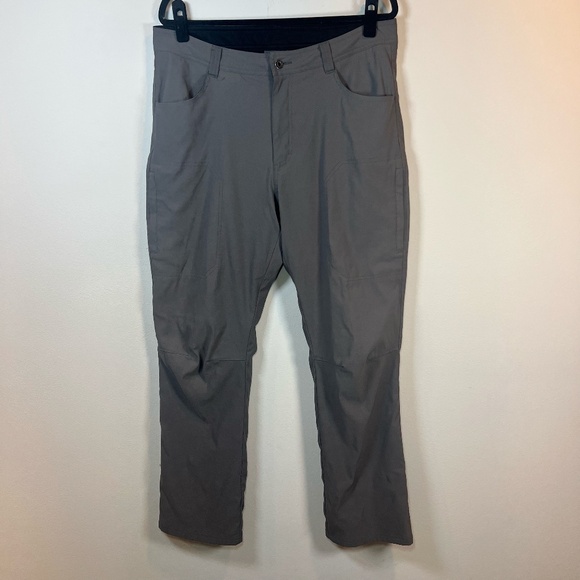 Eddie Bauer Mens Nylon Fleece Lined Pants Gray Pockets Outdoor Hiking Cozy 34x32 - Picture 1 of 13